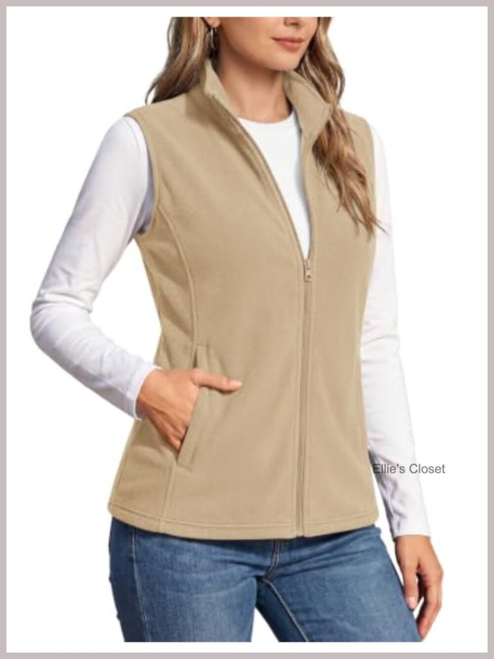 TACVASEN Women's Lightweight Polar Fleece Vest Full Zip Sleeveless